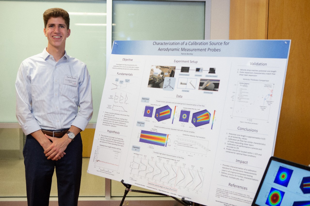 Summer Protégé Engineering students showcase their work at a poster session.