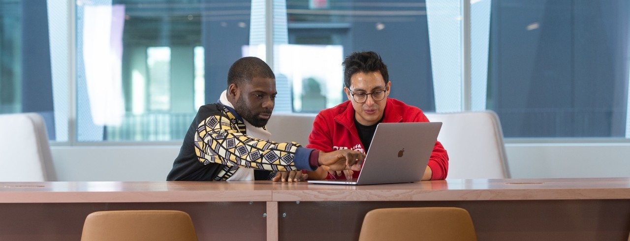 CollaborationCollege of Engineering and Applied Science (CEAS) graduate students pose at the Digital Futures building.