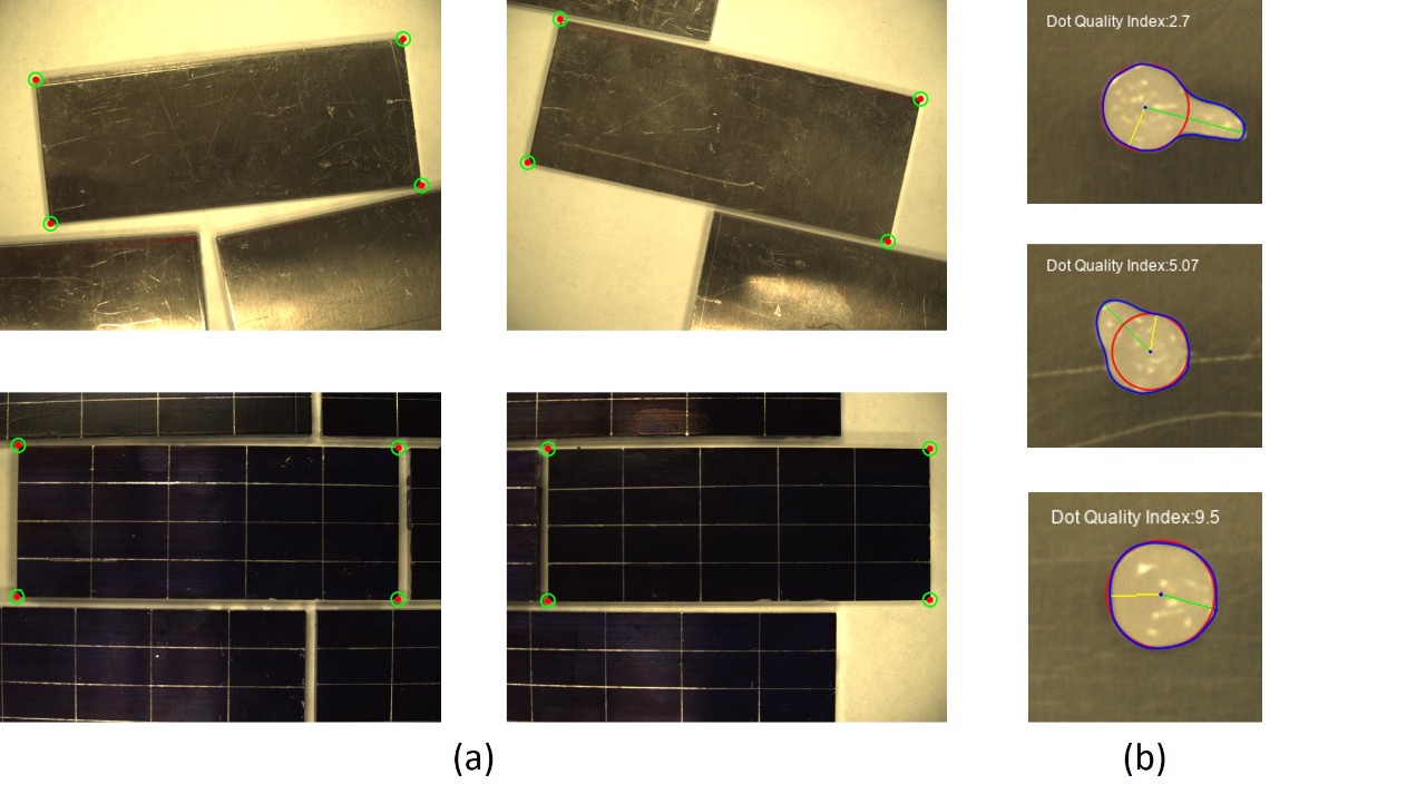 Accurate detectino od corner points using computer vision and quality quantification using shape metrics