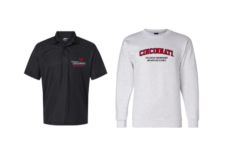 polo and sweatshirt with UC writing