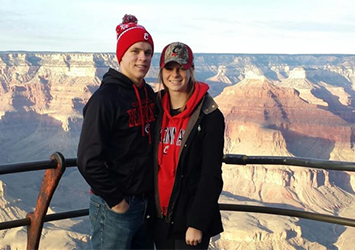 Adam Kluesener, chemical engineering class of 2019, is pictured here with his girlfriend.