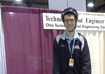 Chris Stone, chemical engineering class of 2019, is pictured at a Technology and Engineering Conference