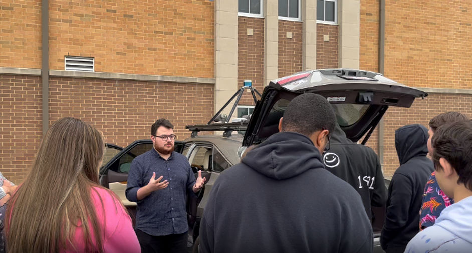 Image of students representing the Center for Smart, Sustainable, and Resilient Infrastructure in K-12 community outreach efforts