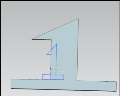 Original (blue outline) and scaled object 