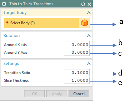 Thin to Thick Transition GUI